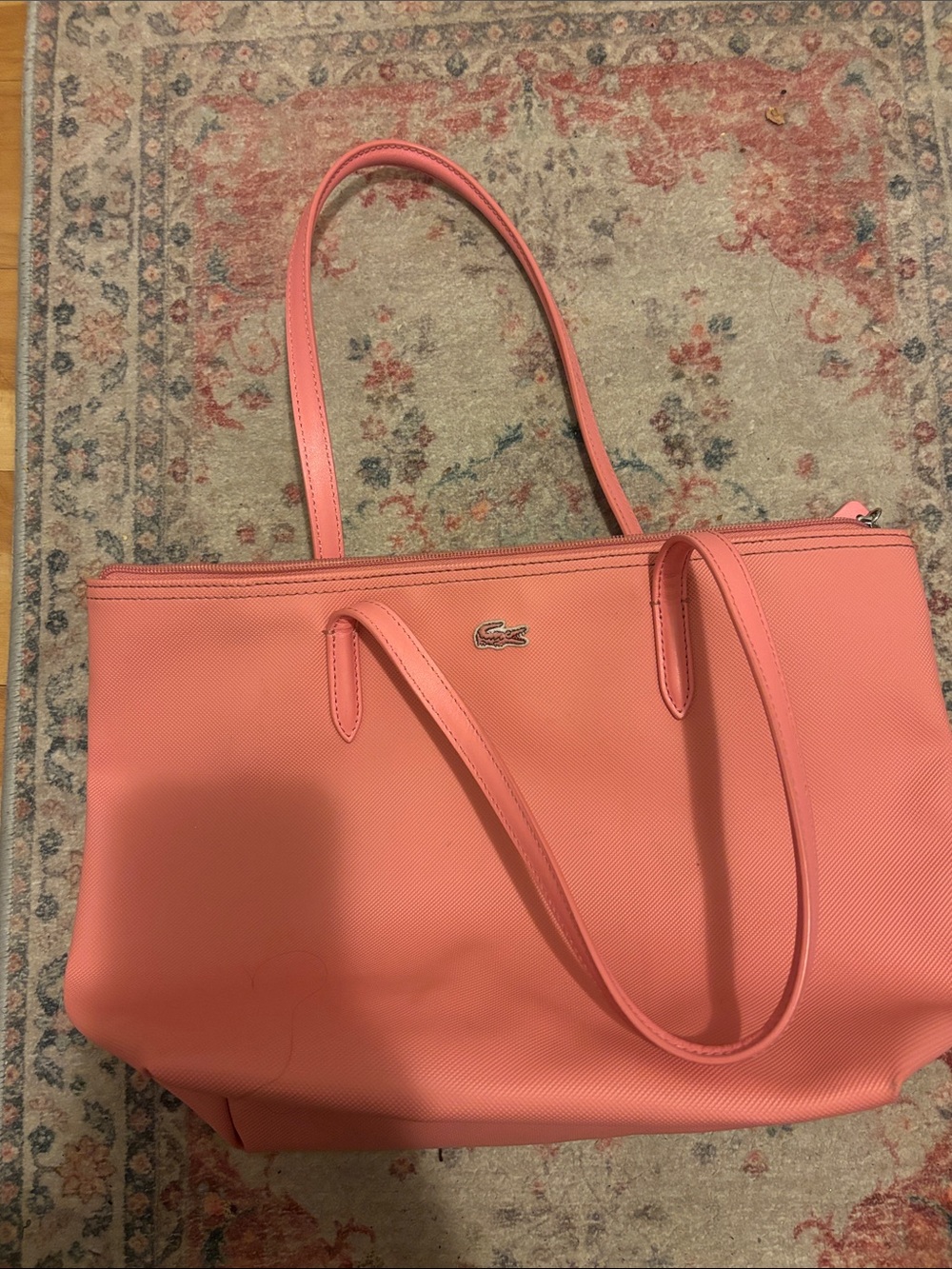 Lacoste Coral Pink Tote Bag